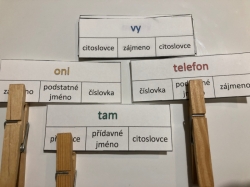 Slovní druhy - kolíčkové karty
